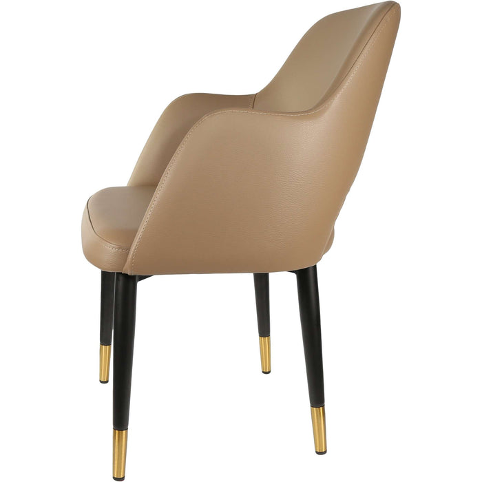 Durafurn Sorbet Chair - Black Metal 450h Legs/Taupe Vinyl