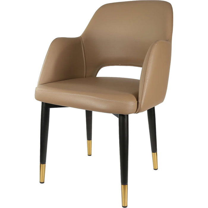 Durafurn Sorbet Chair - Black Metal 450h Legs/Taupe Vinyl