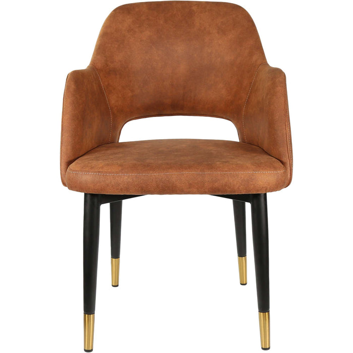 Durafurn Sorbet Chair - Black Metal 450h Legs/Tan Fabric