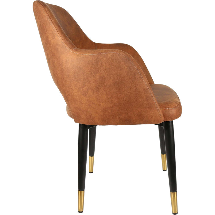Durafurn Sorbet Chair - Black Metal 450h Legs/Tan Fabric