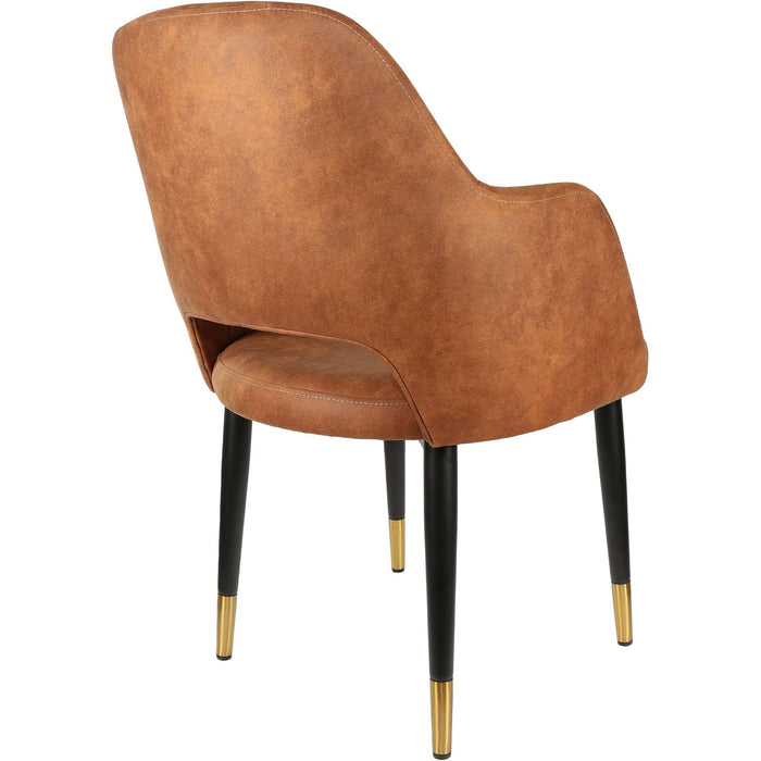 Durafurn Sorbet Chair - Black Metal 450h Legs/Tan Fabric