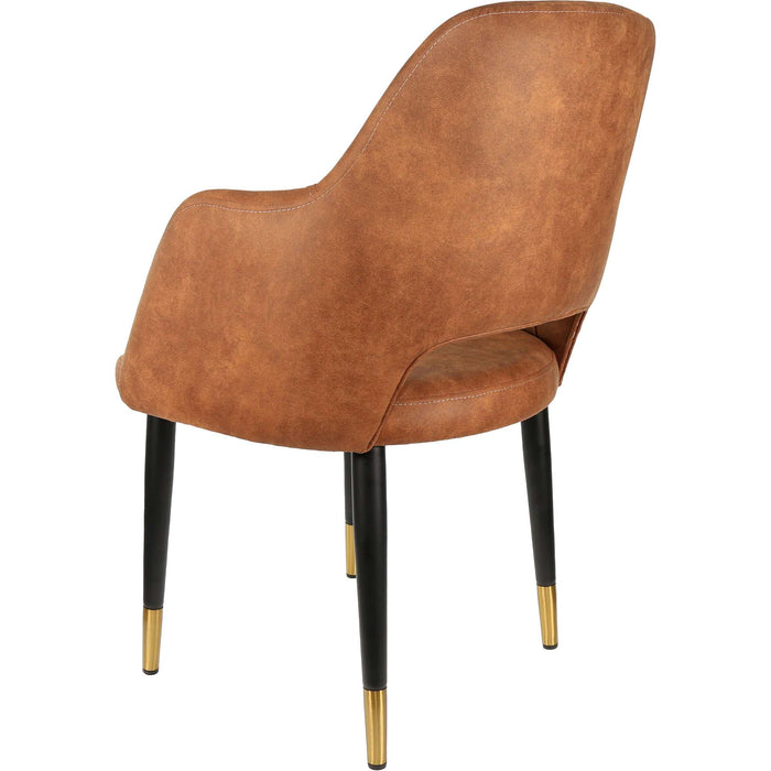 Durafurn Sorbet Chair - Black Metal 450h Legs/Tan Fabric