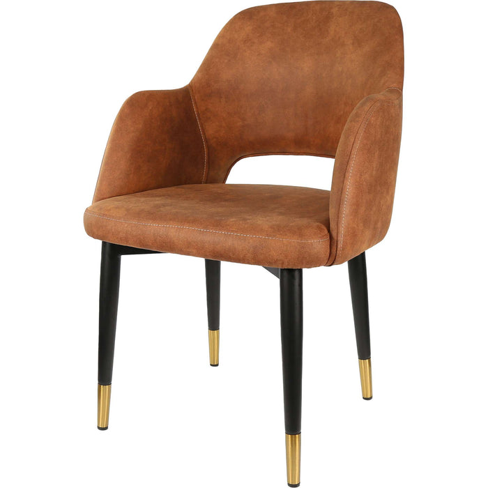 Durafurn Sorbet Chair - Black Metal 450h Legs/Tan Fabric