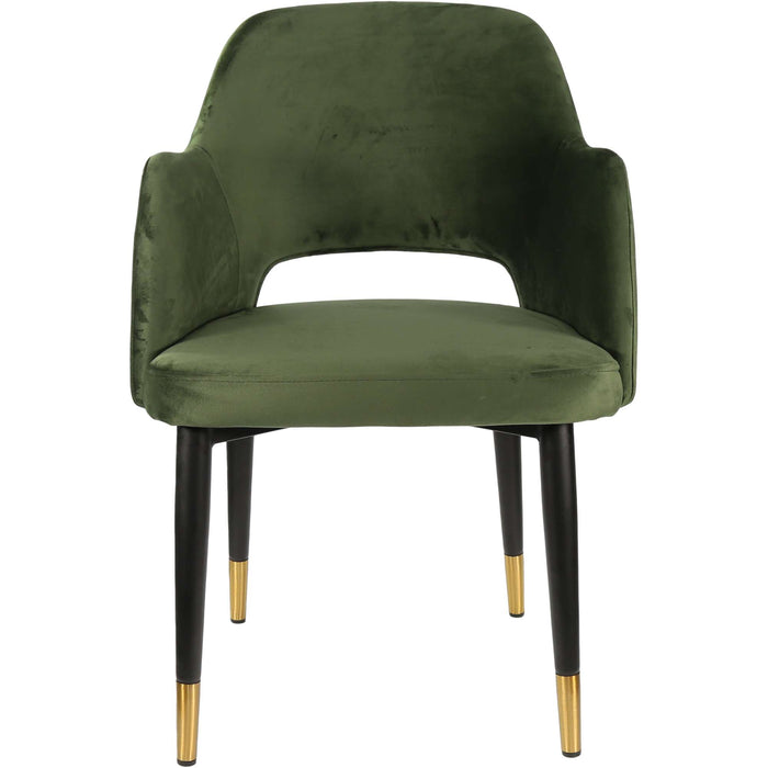 Durafurn Sorbet Chair - Black Metal 450h Legs/Avocado Velvet