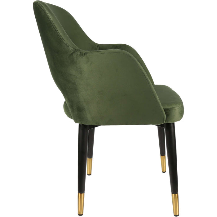 Durafurn Sorbet Chair - Black Metal 450h Legs/Avocado Velvet