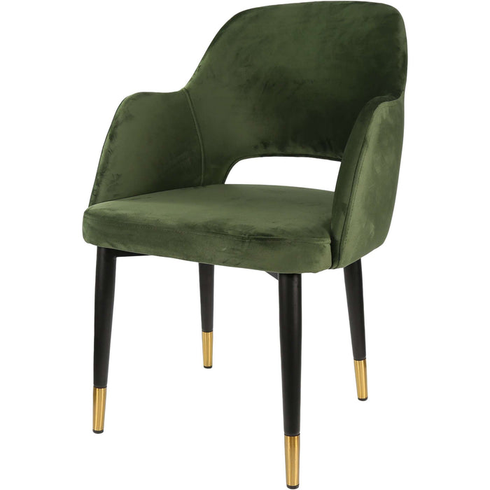 Durafurn Sorbet Chair - Black Metal 450h Legs/Avocado Velvet