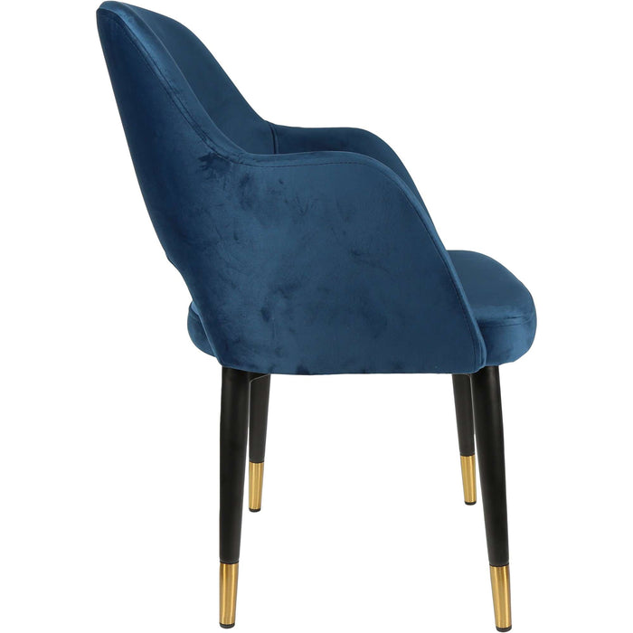 Durafurn Sorbet Chair - Black Metal 450h Legs/Denim Velvet