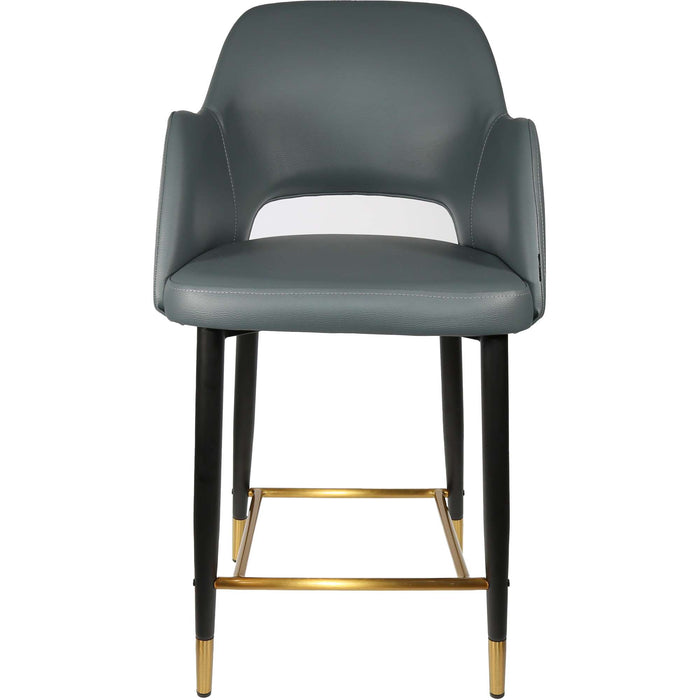 Durafurn Sorbet Counter Stool - Black Metal 650h Legs/Anthracite Vinyl