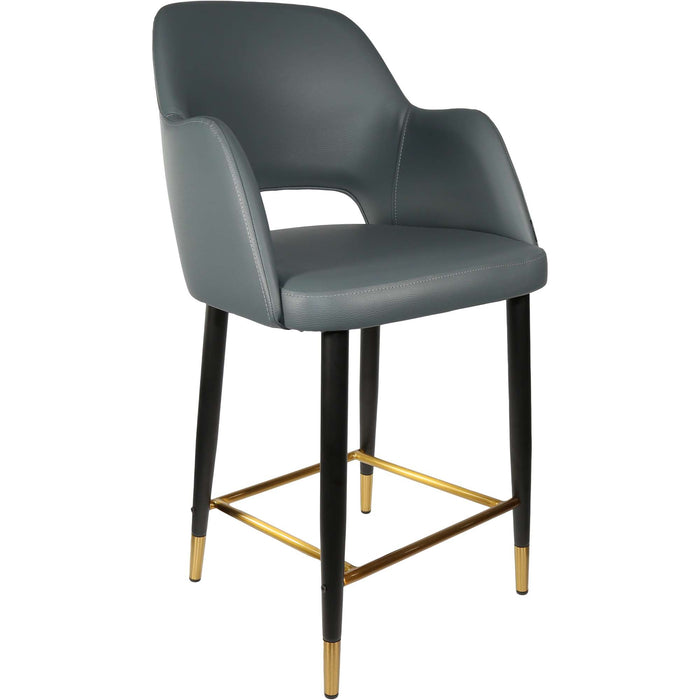 Durafurn Sorbet Counter Stool - Black Metal 650h Legs/Anthracite Vinyl