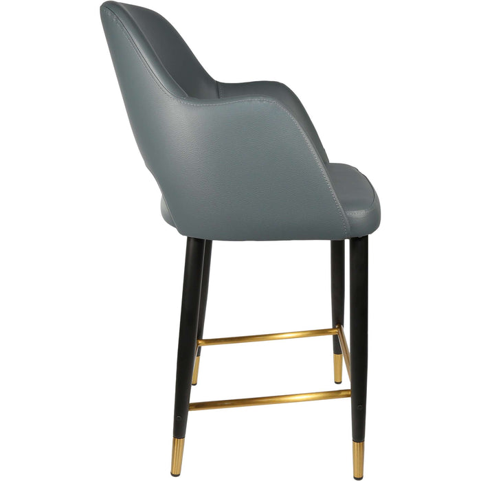 Durafurn Sorbet Counter Stool - Black Metal 650h Legs/Anthracite Vinyl