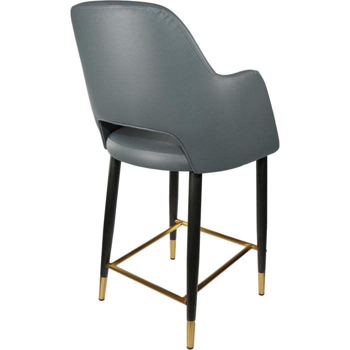 Durafurn Sorbet Counter Stool - Black Metal 650h Legs/Anthracite Vinyl