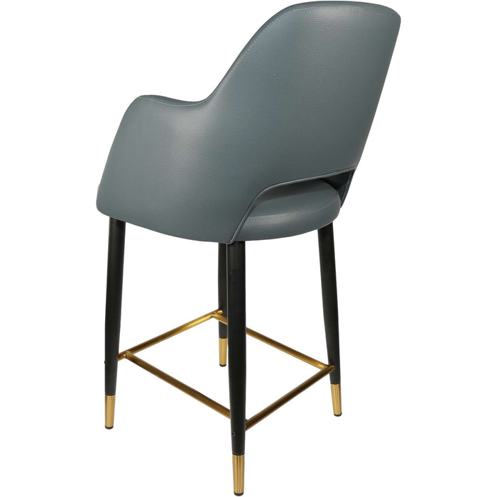 Durafurn Sorbet Counter Stool - Black Metal 650h Legs/Anthracite Vinyl
