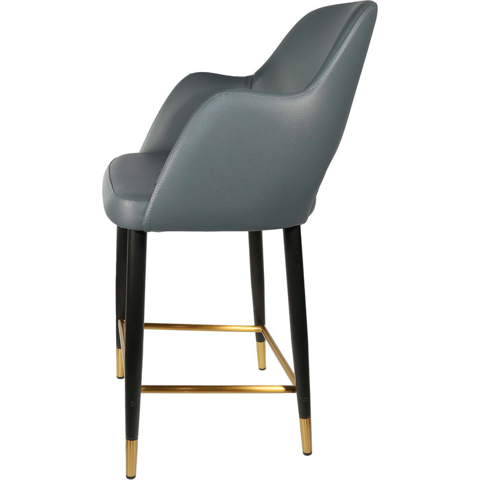 Durafurn Sorbet Counter Stool - Black Metal 650h Legs/Anthracite Vinyl