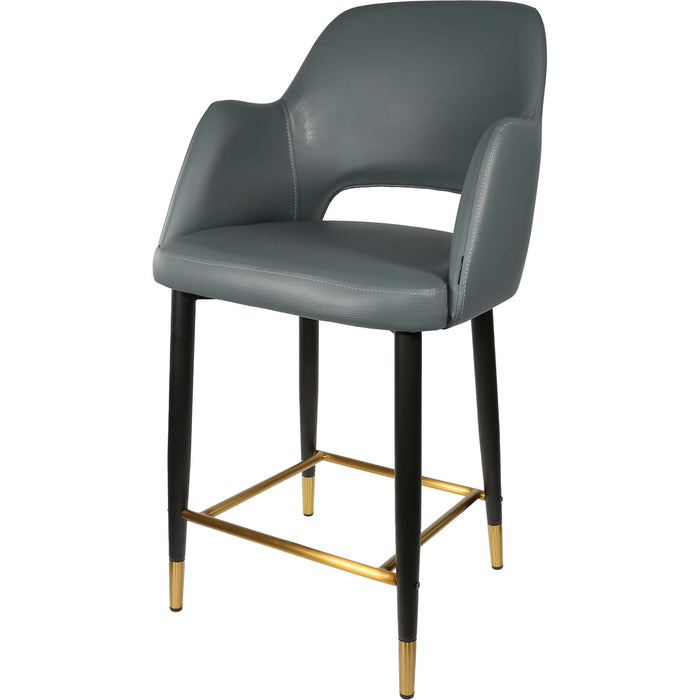 Durafurn Sorbet Counter Stool - Black Metal 650h Legs/Anthracite Vinyl