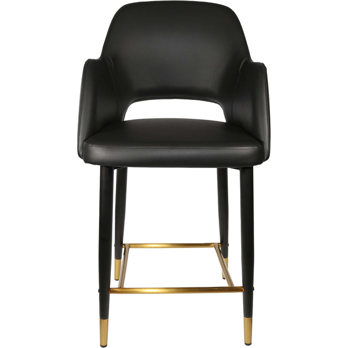 Durafurn Sorbet Counter Stool - Black Metal 650h Legs/Black Vinyl