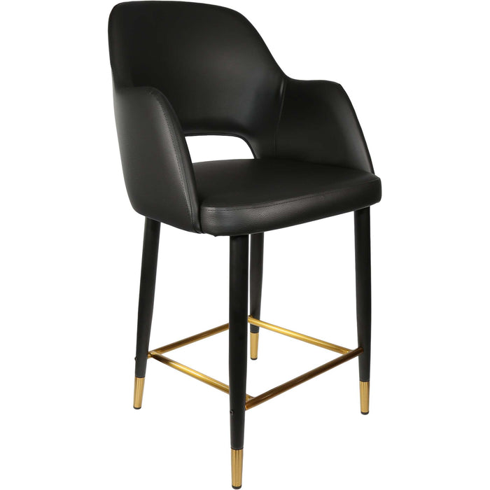 Durafurn Sorbet Counter Stool - Black Metal 650h Legs/Black Vinyl