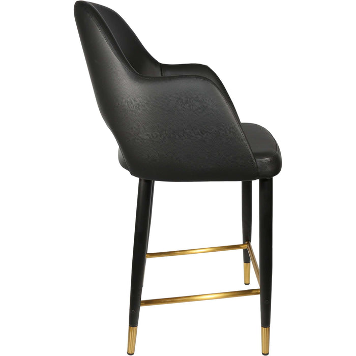 Durafurn Sorbet Counter Stool - Black Metal 650h Legs/Black Vinyl