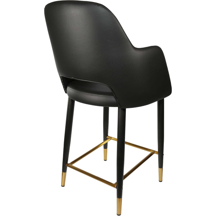 Durafurn Sorbet Counter Stool - Black Metal 650h Legs/Black Vinyl