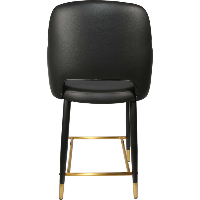 Durafurn Sorbet Counter Stool - Black Metal 650h Legs/Black Vinyl
