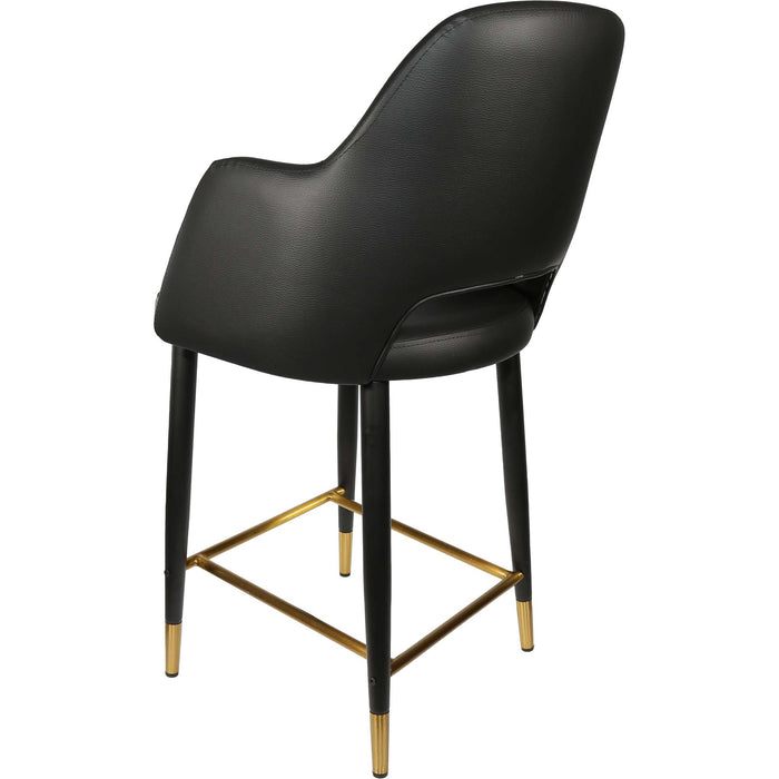 Durafurn Sorbet Counter Stool - Black Metal 650h Legs/Black Vinyl