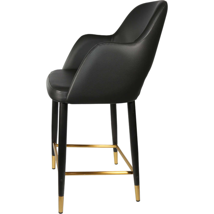 Durafurn Sorbet Counter Stool - Black Metal 650h Legs/Black Vinyl