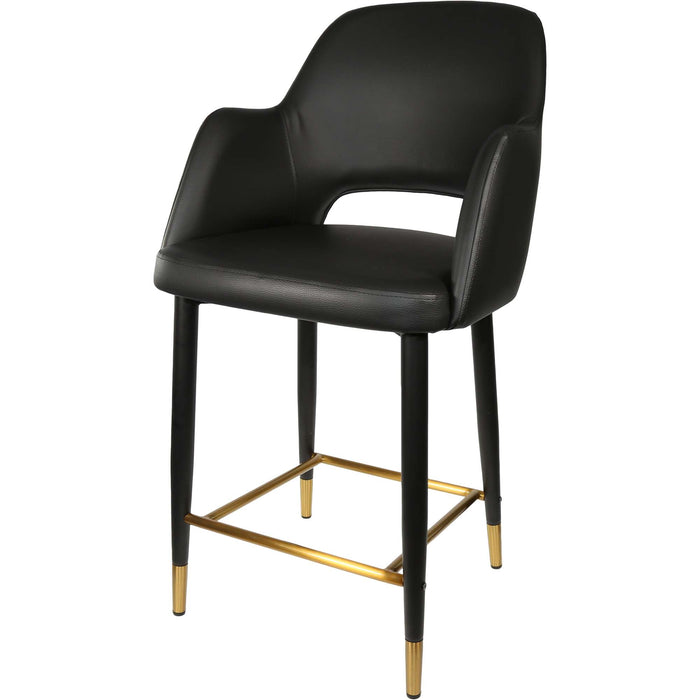 Durafurn Sorbet Counter Stool - Black Metal 650h Legs/Black Vinyl