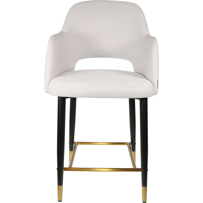 Durafurn Sorbet Counter Stool - Black Metal 650h Legs/Light Grey Fabric