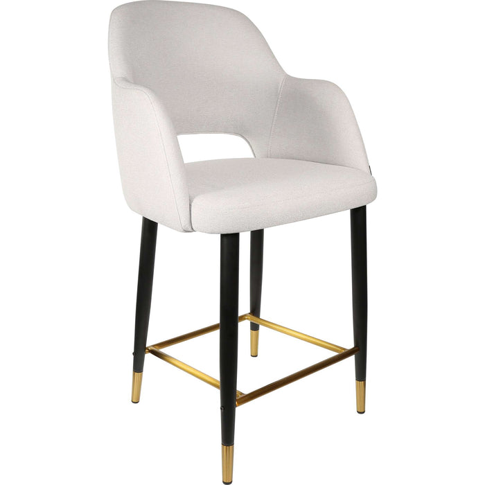 Durafurn Sorbet Counter Stool - Black Metal 650h Legs/Light Grey Fabric
