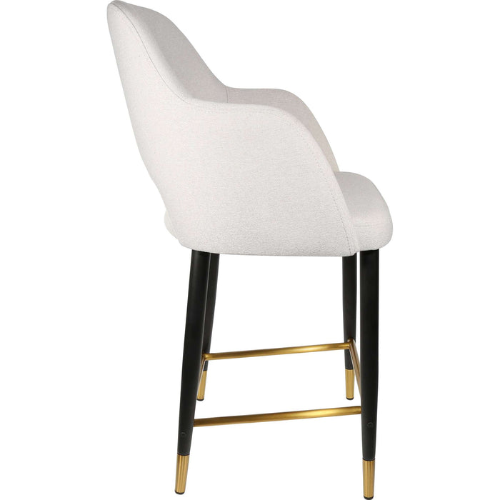 Durafurn Sorbet Counter Stool - Black Metal 650h Legs/Light Grey Fabric