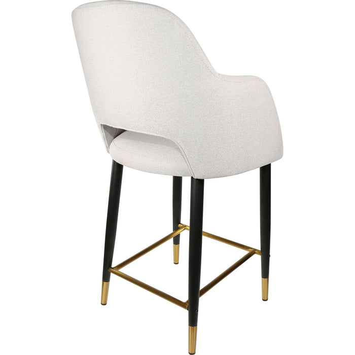 Durafurn Sorbet Counter Stool - Black Metal 650h Legs/Light Grey Fabric