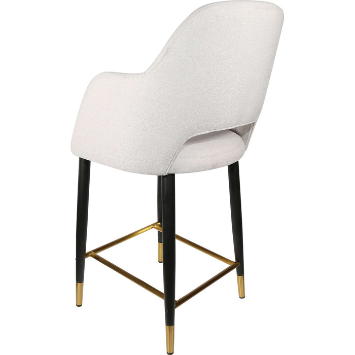 Durafurn Sorbet Counter Stool - Black Metal 650h Legs/Light Grey Fabric