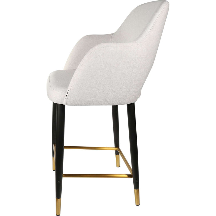 Durafurn Sorbet Counter Stool - Black Metal 650h Legs/Light Grey Fabric