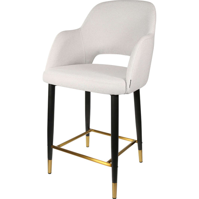 Durafurn Sorbet Counter Stool - Black Metal 650h Legs/Light Grey Fabric