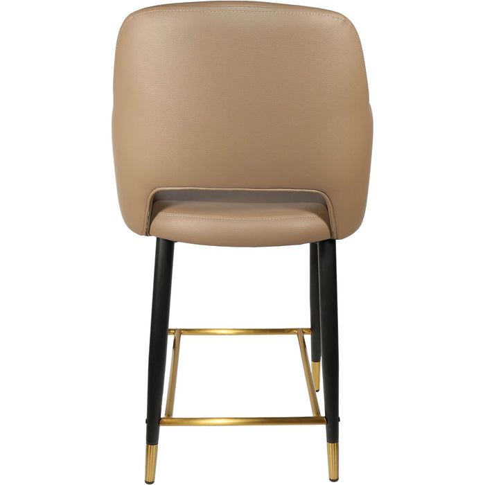 Durafurn Sorbet Counter Stool - Black Metal 650h Legs/Taupe Vinyl