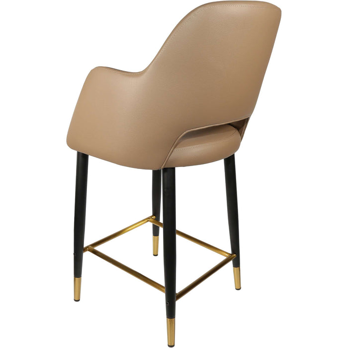 Durafurn Sorbet Counter Stool - Black Metal 650h Legs/Taupe Vinyl