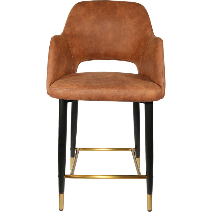 Durafurn Sorbet Counter Stool - Black Metal 650h Legs/Tan Fabric