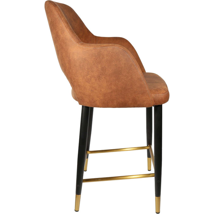 Durafurn Sorbet Counter Stool - Black Metal 650h Legs/Tan Fabric