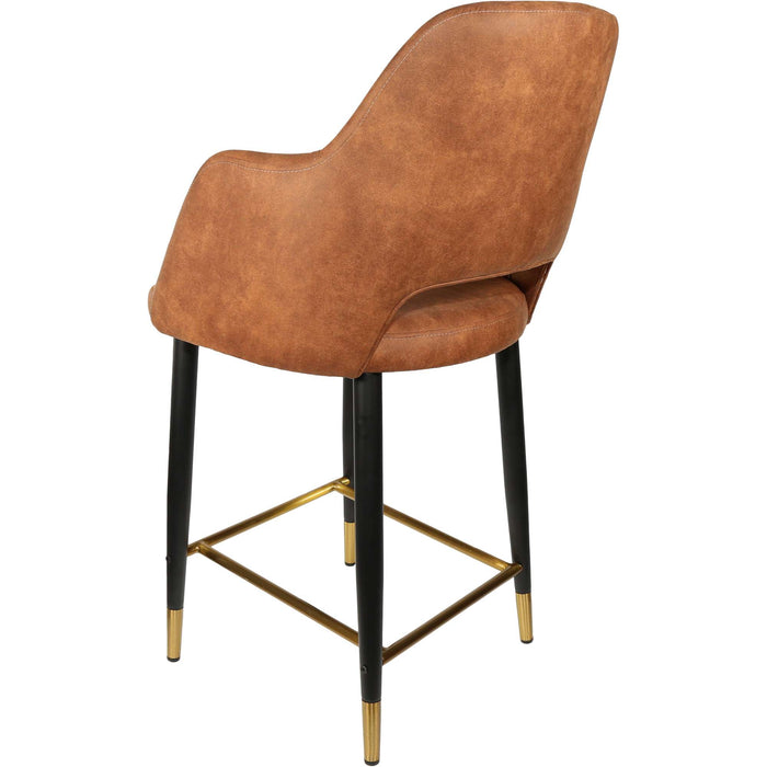 Durafurn Sorbet Counter Stool - Black Metal 650h Legs/Tan Fabric