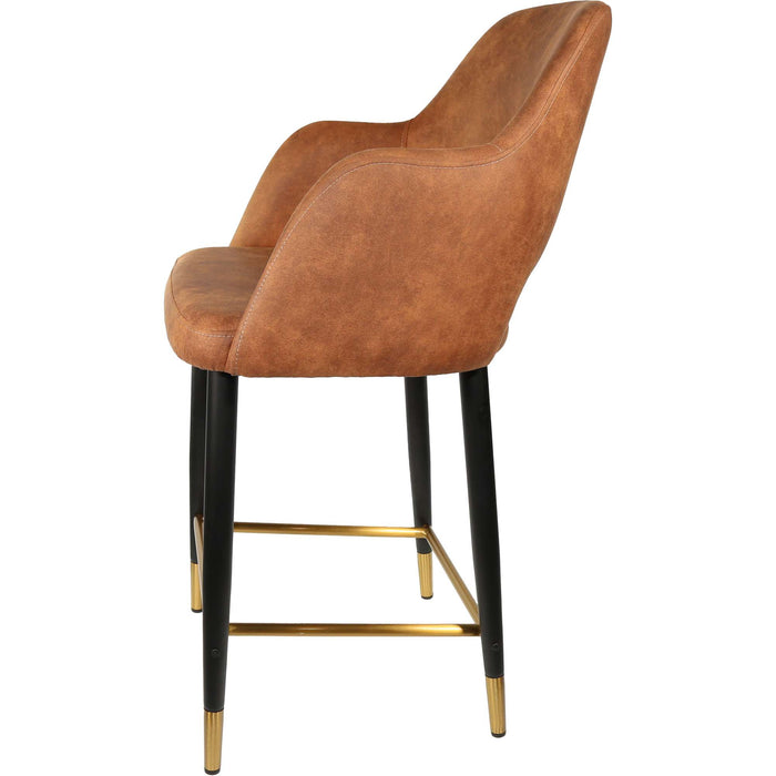 Durafurn Sorbet Counter Stool - Black Metal 650h Legs/Tan Fabric