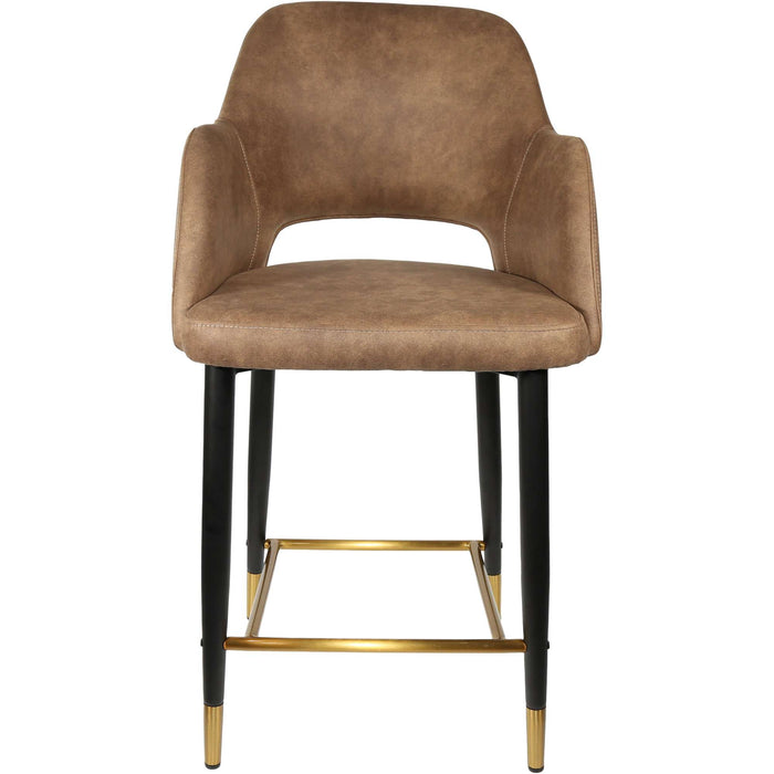 Durafurn Sorbet Counter Stool - Black Metal 650h Legs/Mocha Fabric