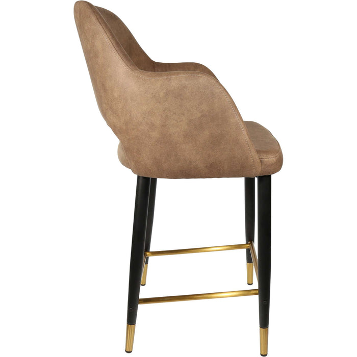 Durafurn Sorbet Counter Stool - Black Metal 650h Legs/Mocha Fabric