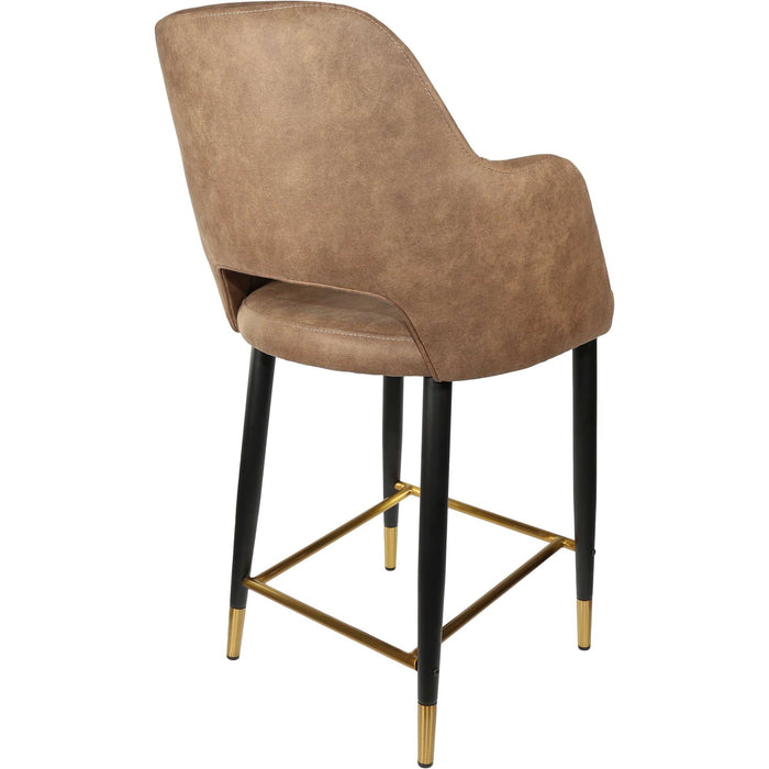 Durafurn Sorbet Counter Stool - Black Metal 650h Legs/Mocha Fabric