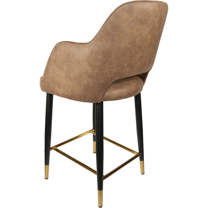 Durafurn Sorbet Counter Stool - Black Metal 650h Legs/Mocha Fabric
