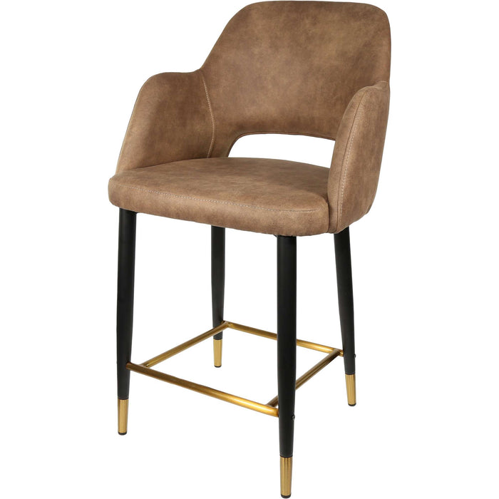 Durafurn Sorbet Counter Stool - Black Metal 650h Legs/Mocha Fabric