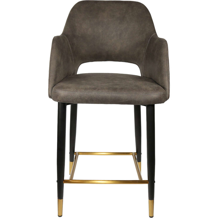 Durafurn Sorbet Counter Stool - Black Metal 650h Legs/Charcoal Fabric