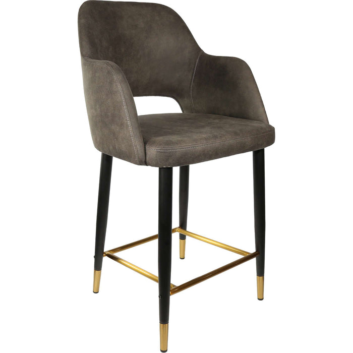 Durafurn Sorbet Counter Stool - Black Metal 650h Legs/Charcoal Fabric