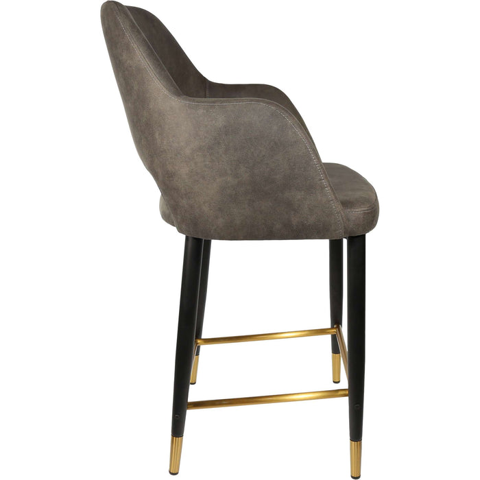 Durafurn Sorbet Counter Stool - Black Metal 650h Legs/Charcoal Fabric
