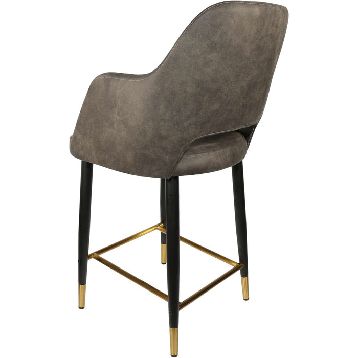 Durafurn Sorbet Counter Stool - Black Metal 650h Legs/Charcoal Fabric