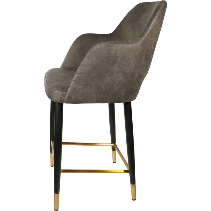 Durafurn Sorbet Counter Stool - Black Metal 650h Legs/Charcoal Fabric