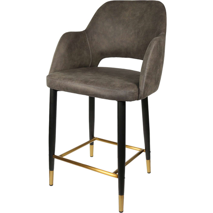 Durafurn Sorbet Counter Stool - Black Metal 650h Legs/Charcoal Fabric
